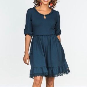 Matilda Jane blue keyhole long sleeve dress large
